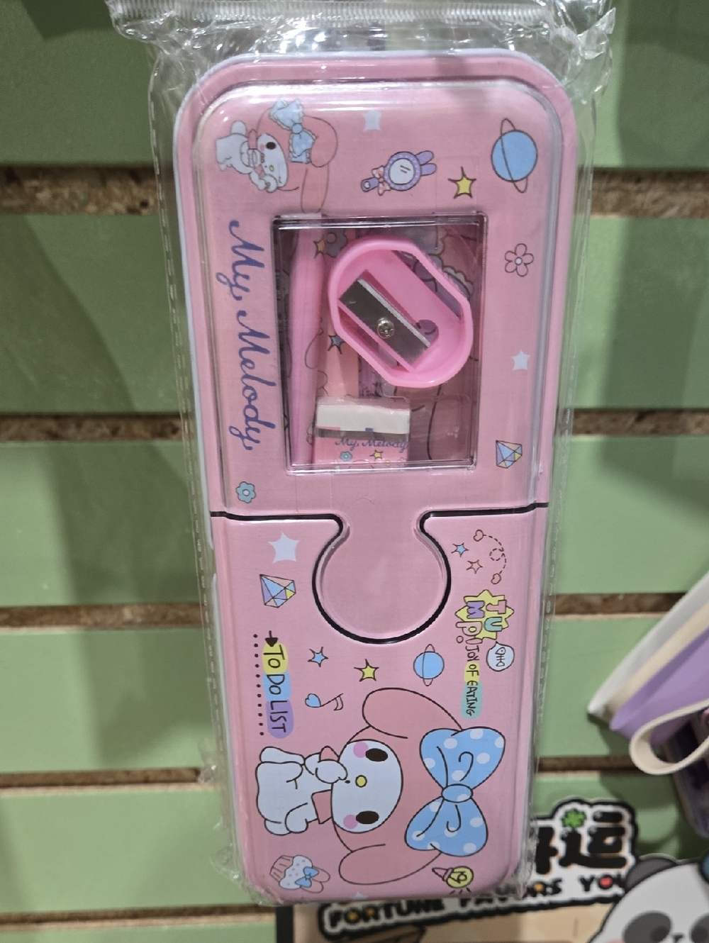Sanrio My Melody Pink Metal Pencil Case with Matching Sharpener